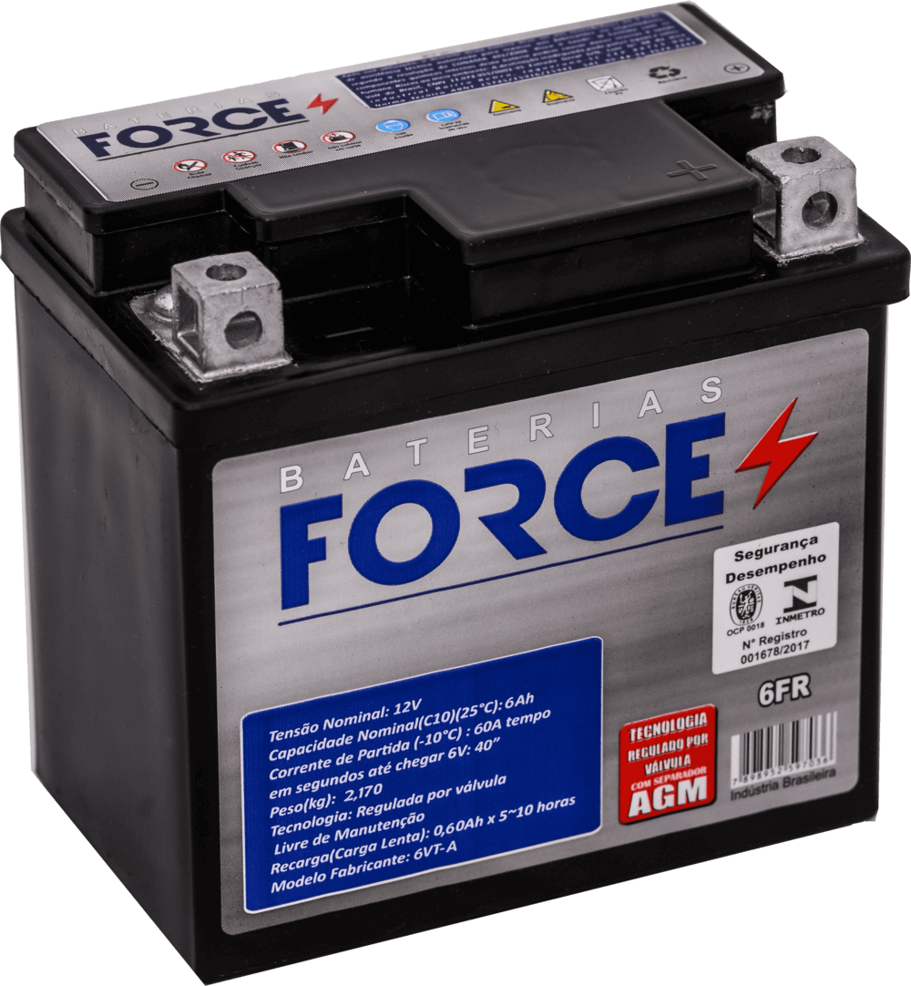 BATERIA 6FR-6VT BIZ/TITAN/CBTWISTER/XRE300/XRE190/BROS FORCE